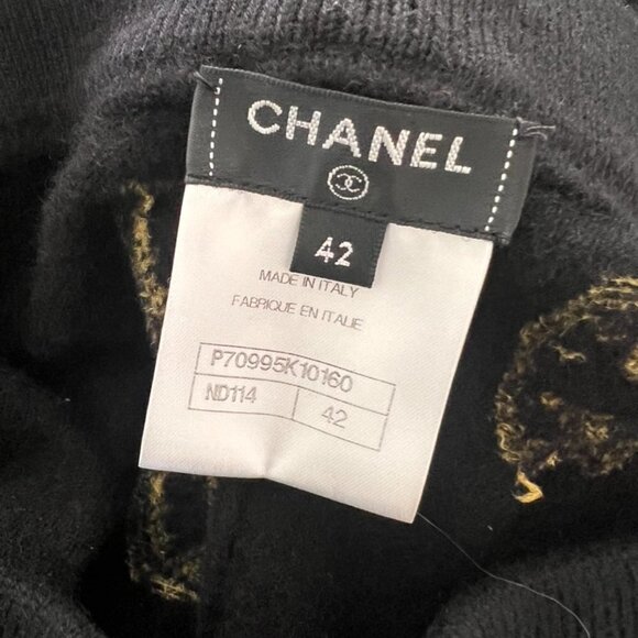 CHANEL 2021 black gold Cashmere joggers size 42 - Picture 4 of 7